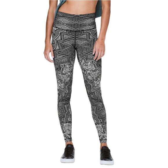 Lululemon Athletica Wunder Under Hi Rise Tight Inked Ice Grey Rose Black Legging - Picture 1 of 9